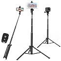 Yesker Selfie Stick Tripod for iPhone Android 52 Inch Extendable Phone Tripod Stand with Remote Selfie Stick Video Recording Equipment Filming