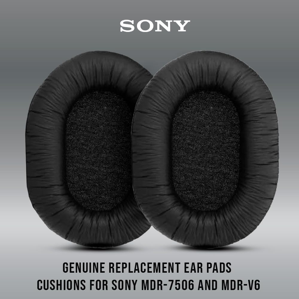 Genuine Replacement Ear Pads cushions for SONY MDR-7506, MDR-V6, MDR-V7, MDR-CD900ST Headphones - 1 pair (2 pieces)