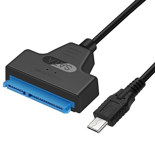 NTQinParts USB 3.1 Type C to SATA III HDD SSD 2.5" Hard Drive Adapter Cable 22-Pin UASP for Samsung 870 EVO SATA III SSD 2.5” Internal Solid State