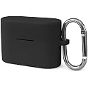 Geiomoo Silicone Cover for Sony WF-1000XM6 Case, Soft Flexible Scratch Resistant Protective with Carabiner (Black)