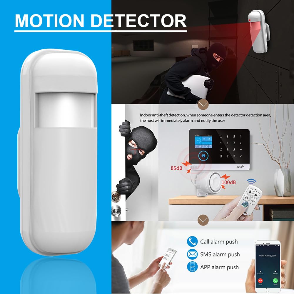 WEALLIN 4G+WiFi Tuya APP Wireless Home Security Burglar Alarm System, Compatible with Alexa and Google, Auto Dialer, Touch Keypad Control (Wireless