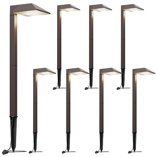 GOLDEN STAR Low Voltage Pathway Lights 1.2W Replaceable G4 LED 8PK Outdoor Landscape Lighting 40 Lumen Warm White Waterproof Garden Lights for Walkway