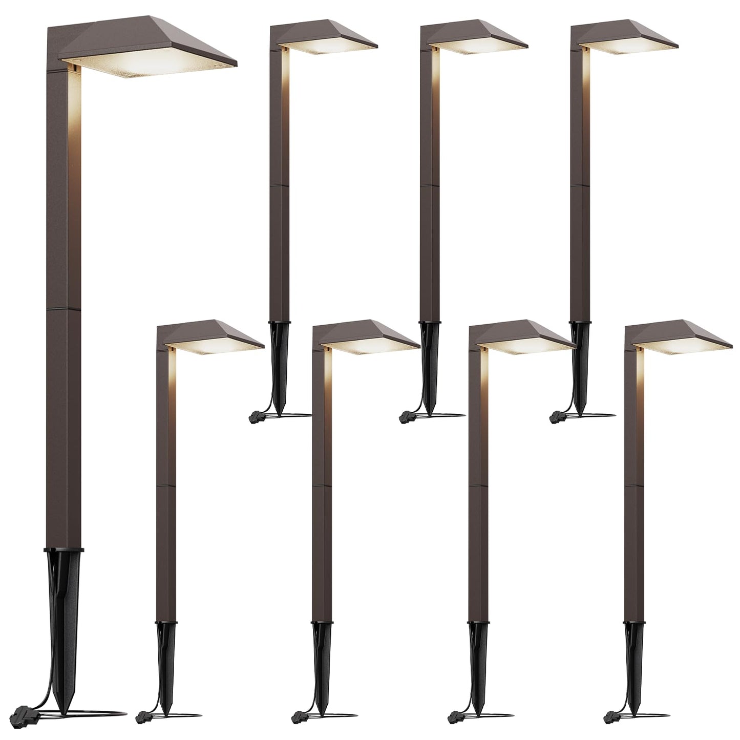GOLDEN STAR Low Voltage Pathway Lights 1.2W Replaceable G4 LED 8PK Outdoor Landscape Lighting 40 Lumen Warm White Waterproof Garden Lights for Walkway