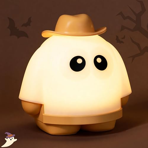 Tarinks Ghost Night Light, Rechargeable Bedside Lamp, Portable Sleep Nightlight, Dimmable Night Lamps, Cute Nursery Lamp, Funny Gifts for Kids Teens