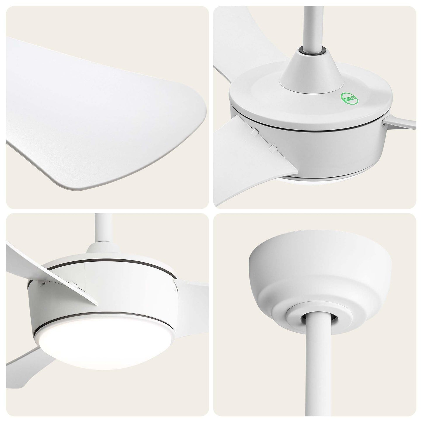 HRVEOCEI 42 Inch Modern Ceiling Fans With Lights for Bedroom, Flush Mount/Low Profile Fan Ceiling with Remote Control, 3 Blades Reversible for Living