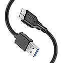 VARTHUS Micro USB 3.0 Cable,USB A to Micro B Cord External Hard Drive Cable for Date Transfer Super Speed 5Gbps Power Delivery (2Feet)