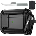 Valkit for Airpods Pro 2 Case Cover with Lock, Military Full-Body AirPod Pro Case Hard with Keychain Cool Airpods Pro 2nd/1st Generation Case for Man