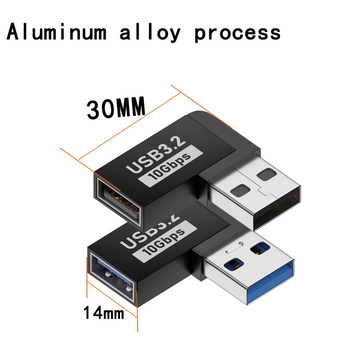 rgzhihuifz 2 Pack USB 3.0 Adapter 90 Degree Male to Female Combo Vertical Up and Down Angle Coupler Connector,USB 3.0 Male to Female 90 Degree Right…