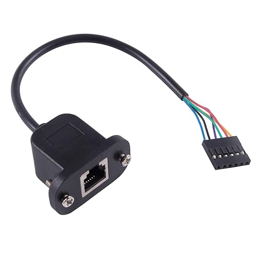 RJ12 6P6C Cable to 6 Pin 0.1" Pitch Debug Terminal Block Adapter 6 Ways Telephony Female Connector Socket Bulkhead Panel Mount Extension Cable