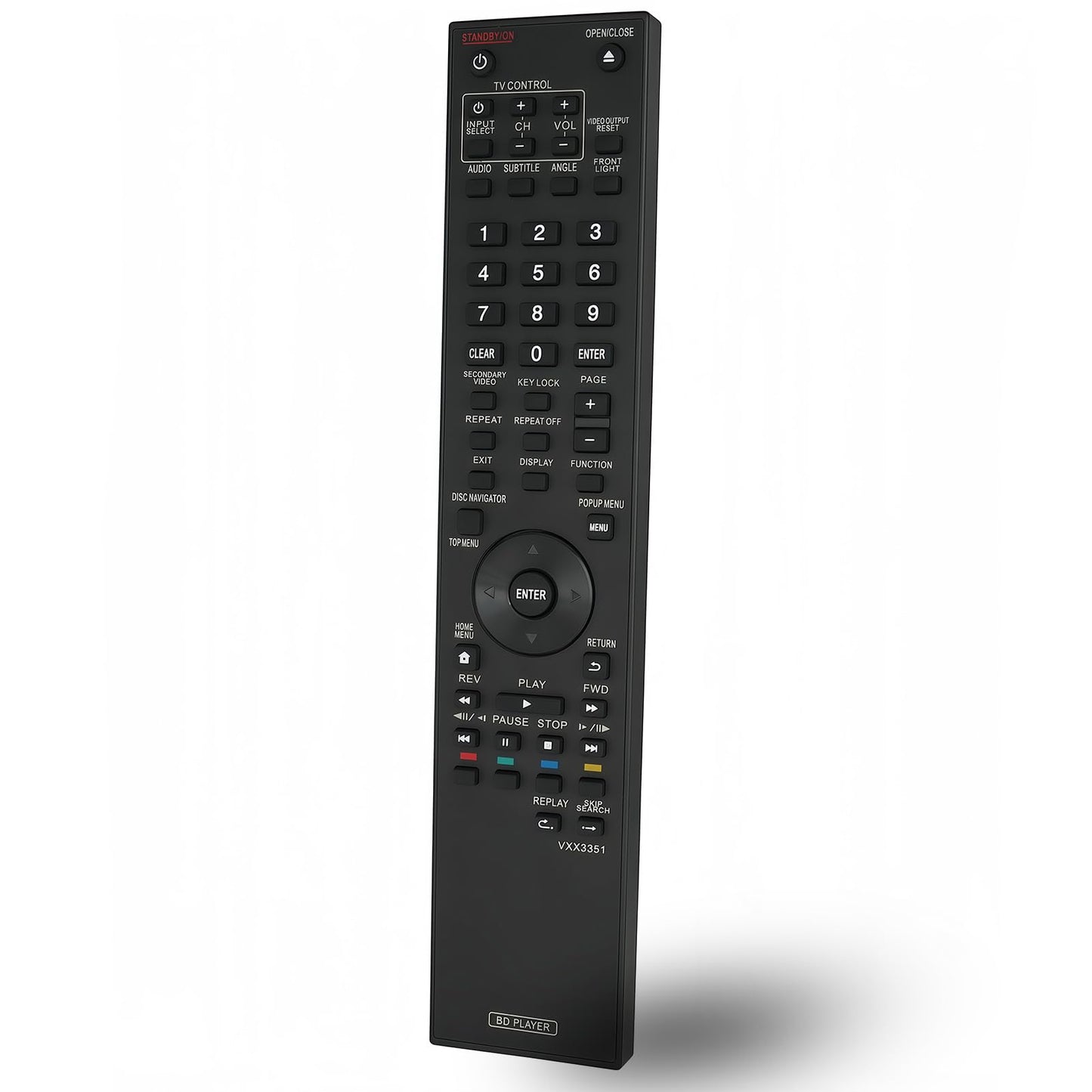 Replacement Remote Control VXX3351 Compatible for Pioneer Blu-Ray DVD Disc Player BDP-120 BDP-121 BDP-31FD BDP-330 sub VXX337 BDP-33FD