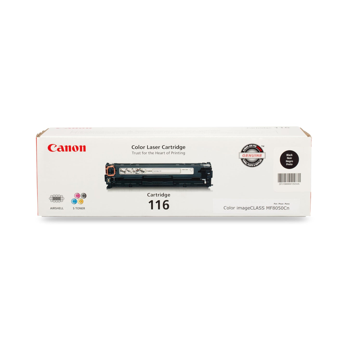 Canon Genuine 116 Black Toner Cartridge Compatible with MF8050Cn, MF8080Cw