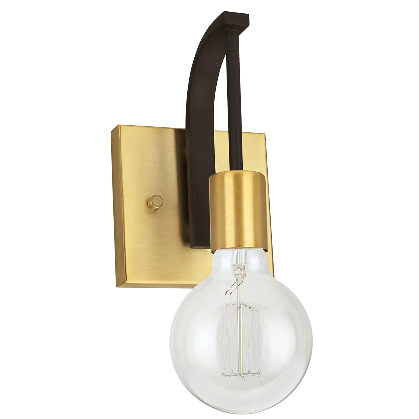 Aspen Creative 62174, One Metal Bathroom Light Fixture, 4-3/4" Wide, Transitional Design in Bronze Vanity Wall, 1