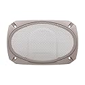 2X DRPSODAC Rectangular Speaker Dust Grill Cover ABS Plastic Decorative Circle Metal Mesh Protection for 4x6 inch Loudspeakers (Gray)