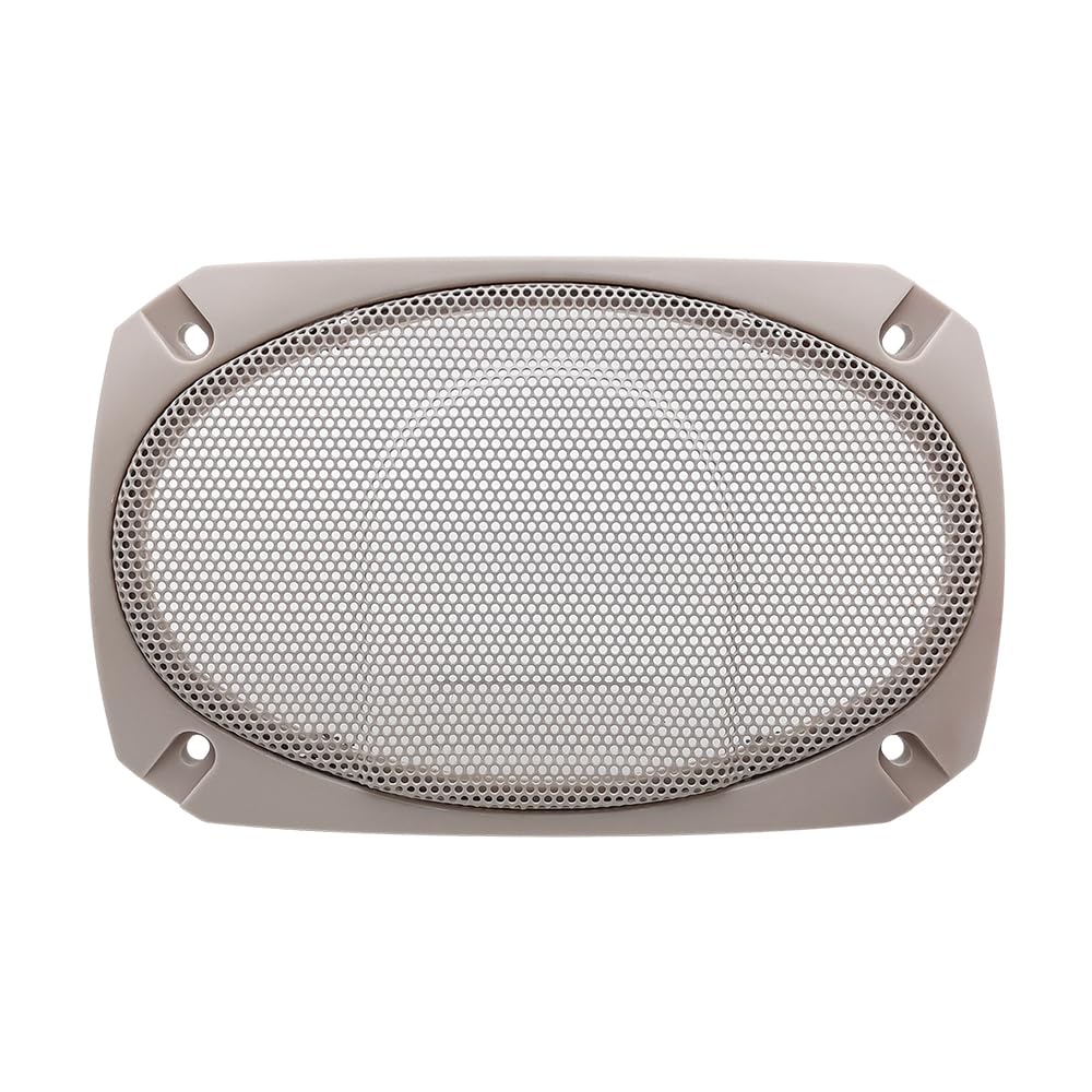 2X DRPSODAC Rectangular Speaker Dust Grill Cover ABS Plastic Decorative Circle Metal Mesh Protection for 4x6 inch Loudspeakers (Gray)