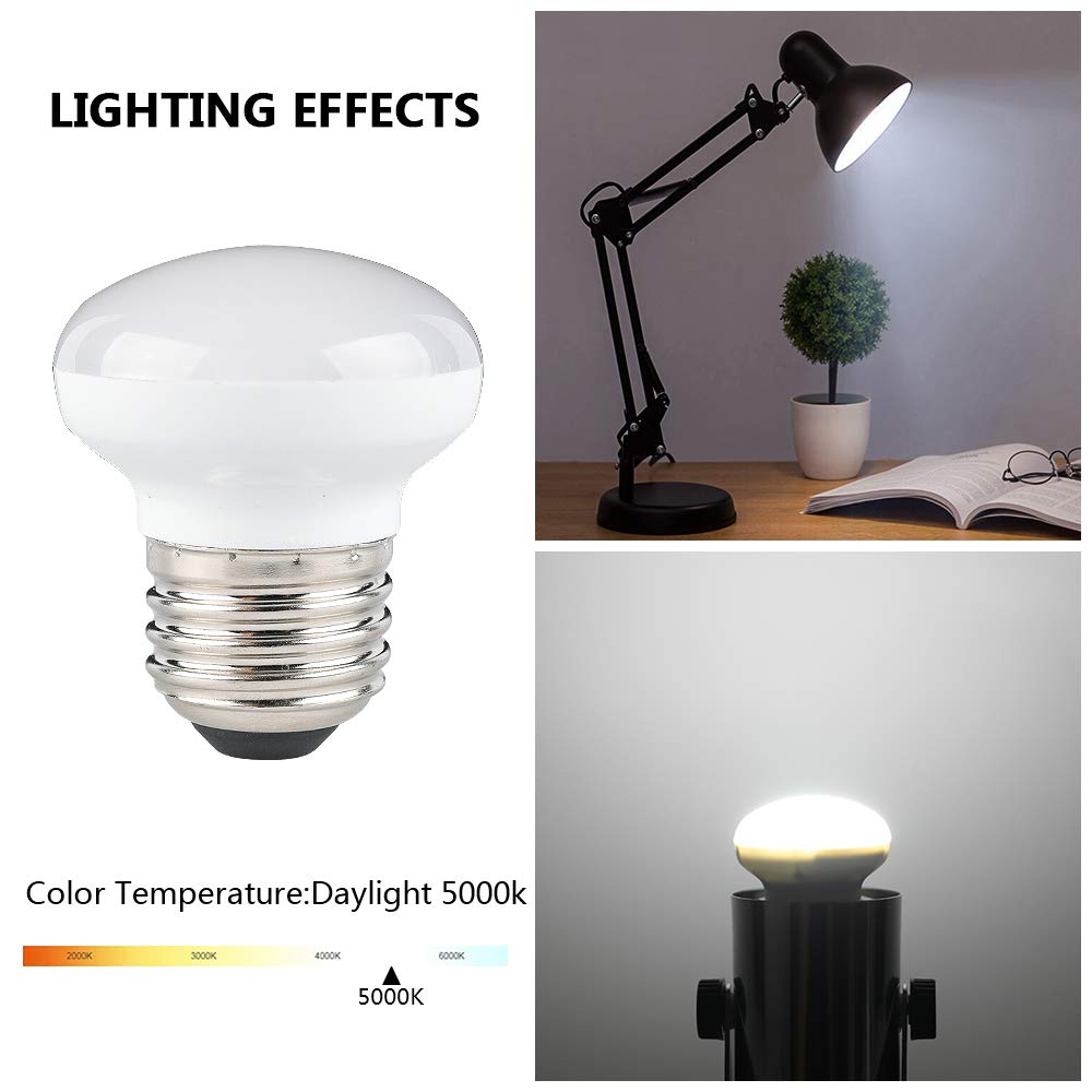 Haian Support R14 LED Bulbs,4W 25W Equivalent, E26 Base,Daylight White