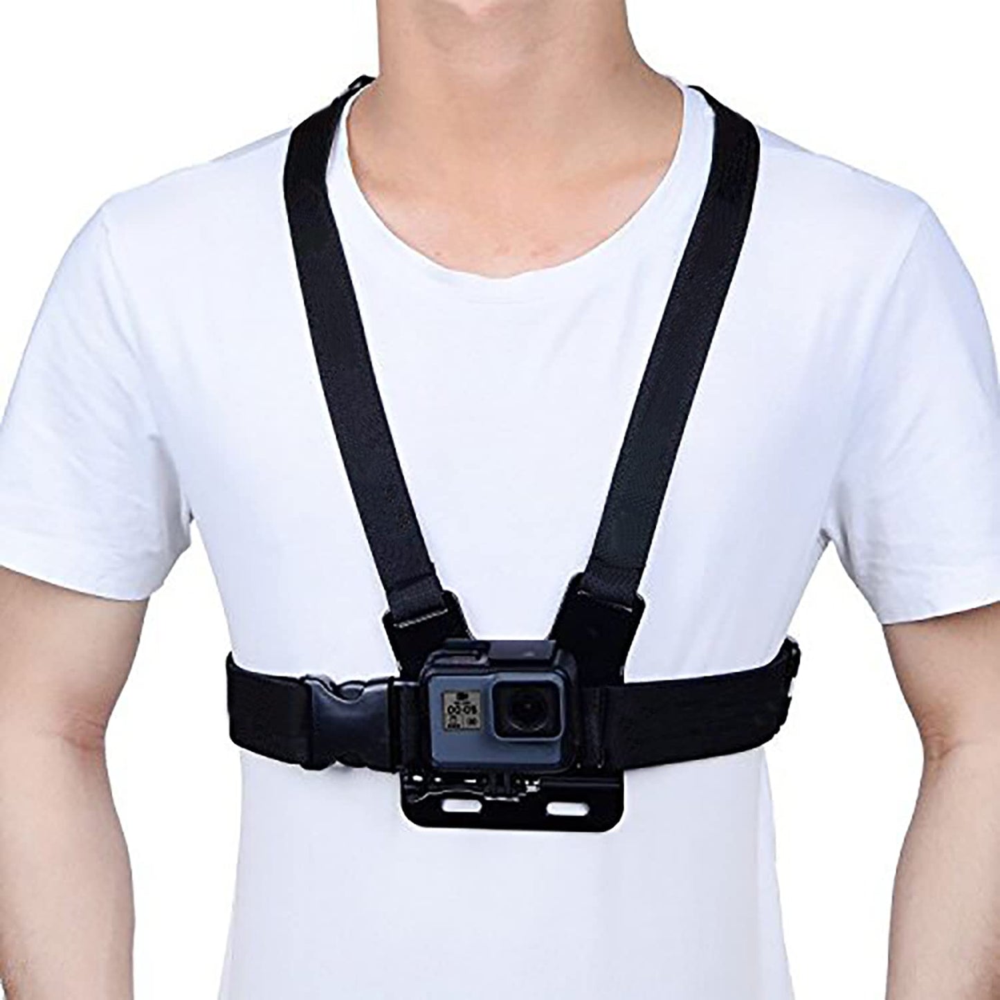 Haoyou Chest Mount Harness for GoPro Hero 12/11 /10/9 /8/7 / 6/5 /4/3+ /3 Hero Session Cameras Adjustable Chest Strap Includes J-Hook Thumb Screw