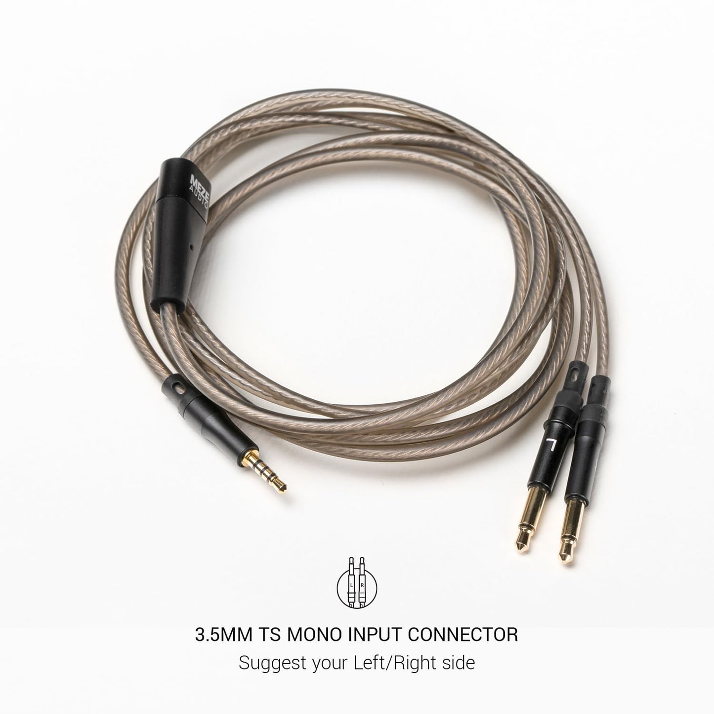 MEZE AUDIO | 2.5mm OFC Upgrade Balanced Cable for 99 Series | Silver-Plated OFC Copper | 2.5mm Male to Dual TS Mono 3.5mm Male Connector Plug | Cable