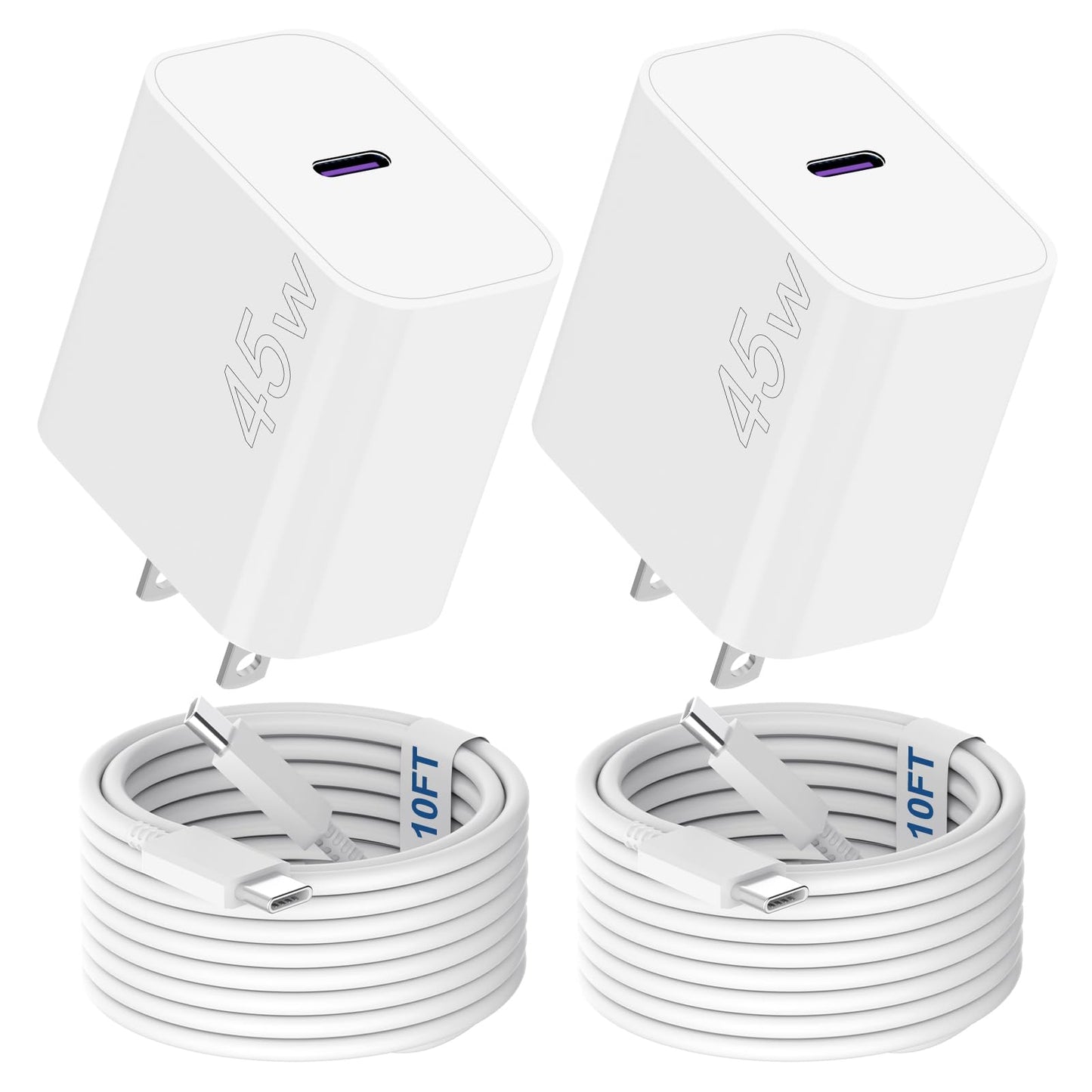 iPhone 17 Pro Max Charger Fast Charging, 45W USB C Wall Charger with 10FT Long Type C Charger Fast Charging Cable for iPhone 17/17 Plus/17 Pro