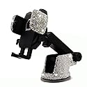 Bling Car Phone Mount Holder,Shiny Crystal Rhinestone Phone Stand for Women and Girls, Car Accessories for Windshield Dashboard,Compatible with Most