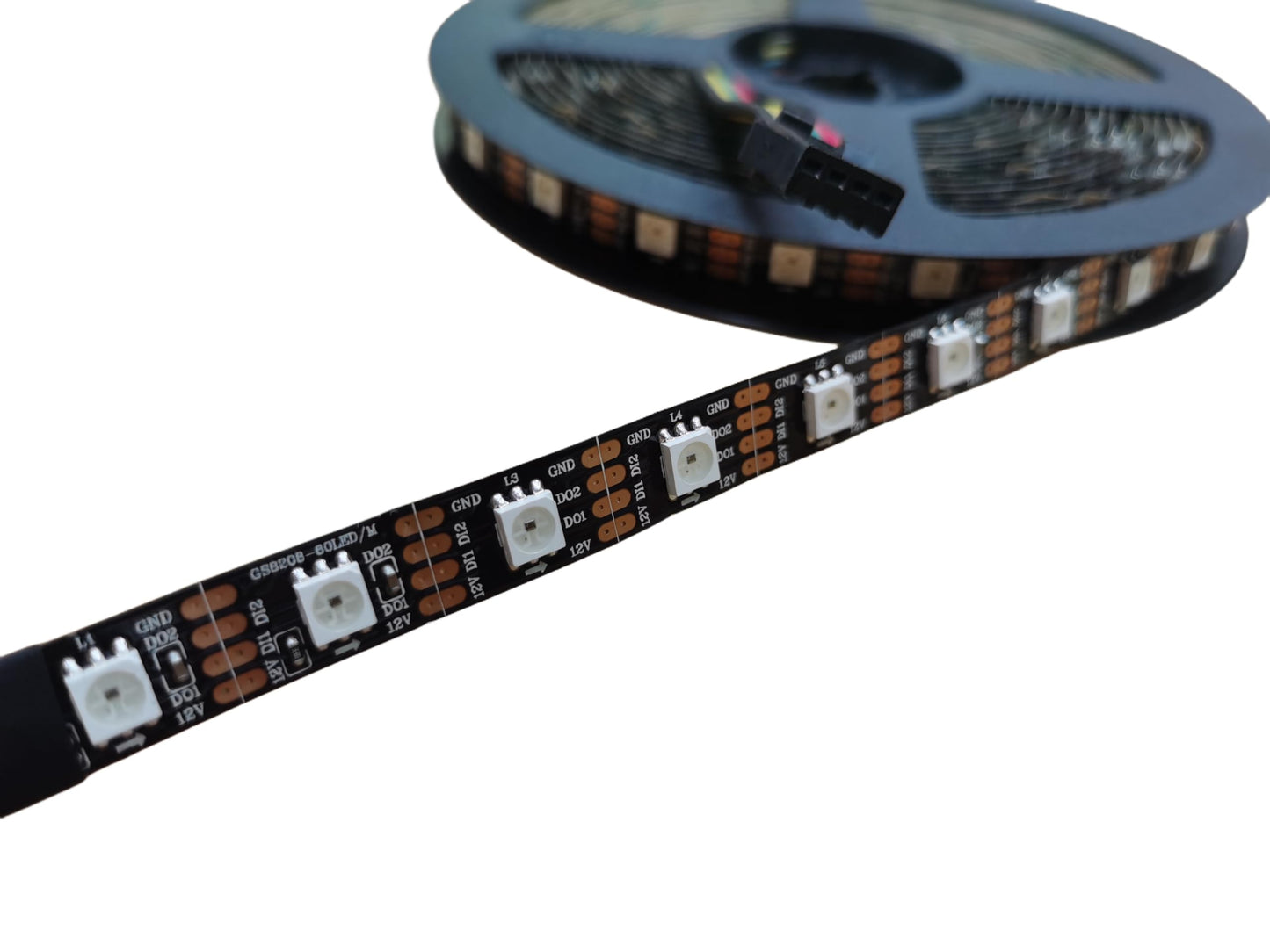 JIAANDA Smart LED Strip Lights;SK6813 Pixels Strip (Control Similar WS2815/WS2812B) Individually Addressable RGB LED Lights DC12V Input ;for Bedroom