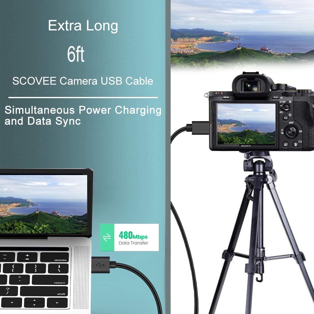 Camera USB Cable for Sony Alpha a6000 a6300 a6400 a6500 a5100 a5000 A77II A7IIK,A99II,Cyber-Shot DSCHX200V,DSCHX400, DSC-RX10 etc,PC Computer