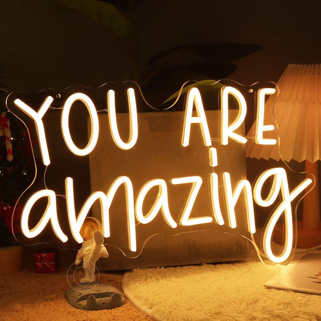 SYLHOME You Are Amazing LED Neon Light Sign 5V Girls Boys Bedroom Living Room Classroom Wall Decor Sign Hanging Smart Kid Birthday USB 16.9" X 10.6"