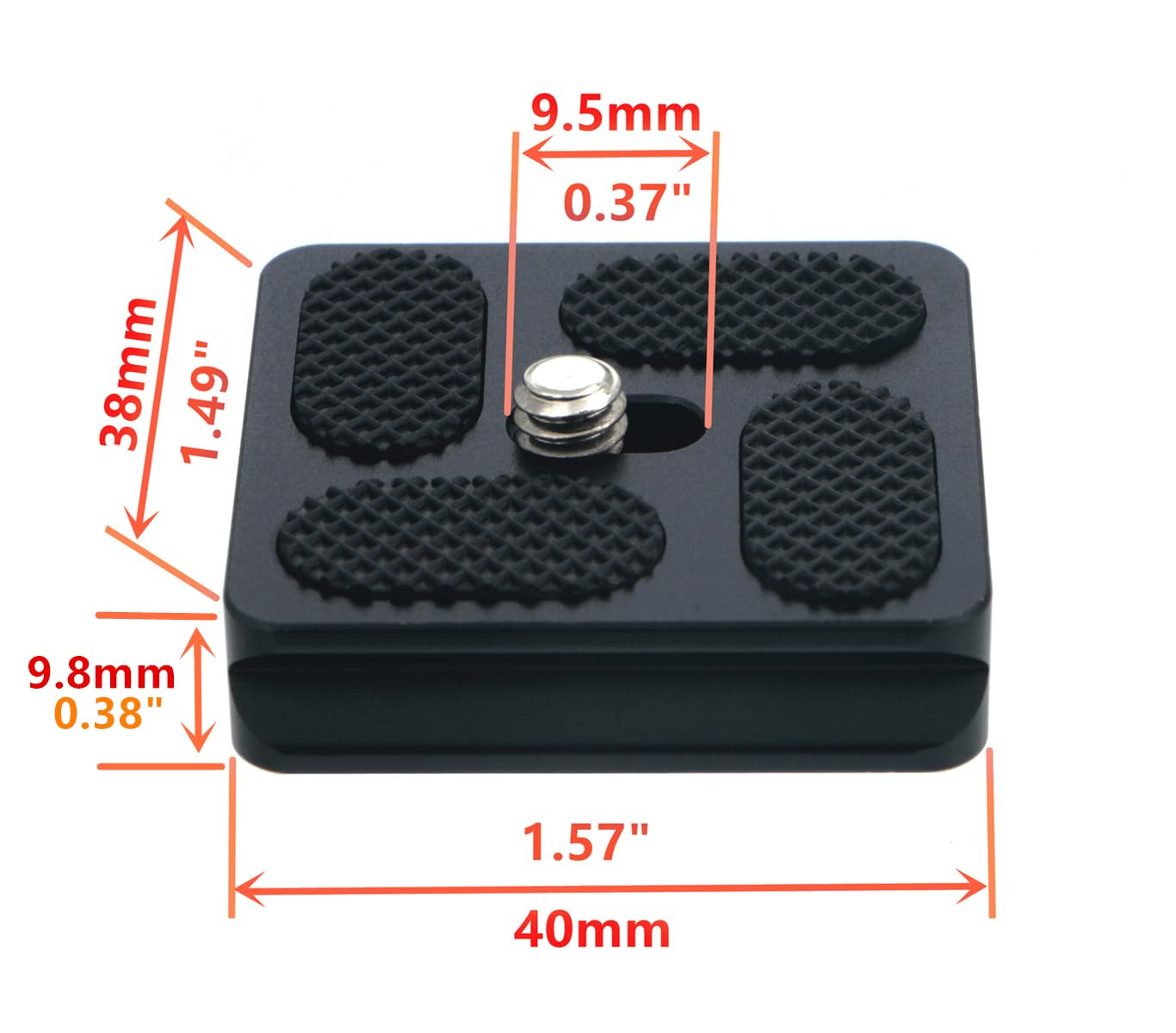 HITHUT PU-40 40mm Universal Quick Release QR Plate with D-Ring Screw for Mini Tripod Monopod Ball Head DSLR Camera, Arca-Swiss Compatible