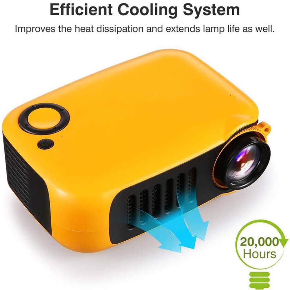 XNASU Mini Portable Projector, 800 Lumen Supports 1080P LCD 50,000 Hours Lamp Life Home Theater Video Projector Support Power Bank,