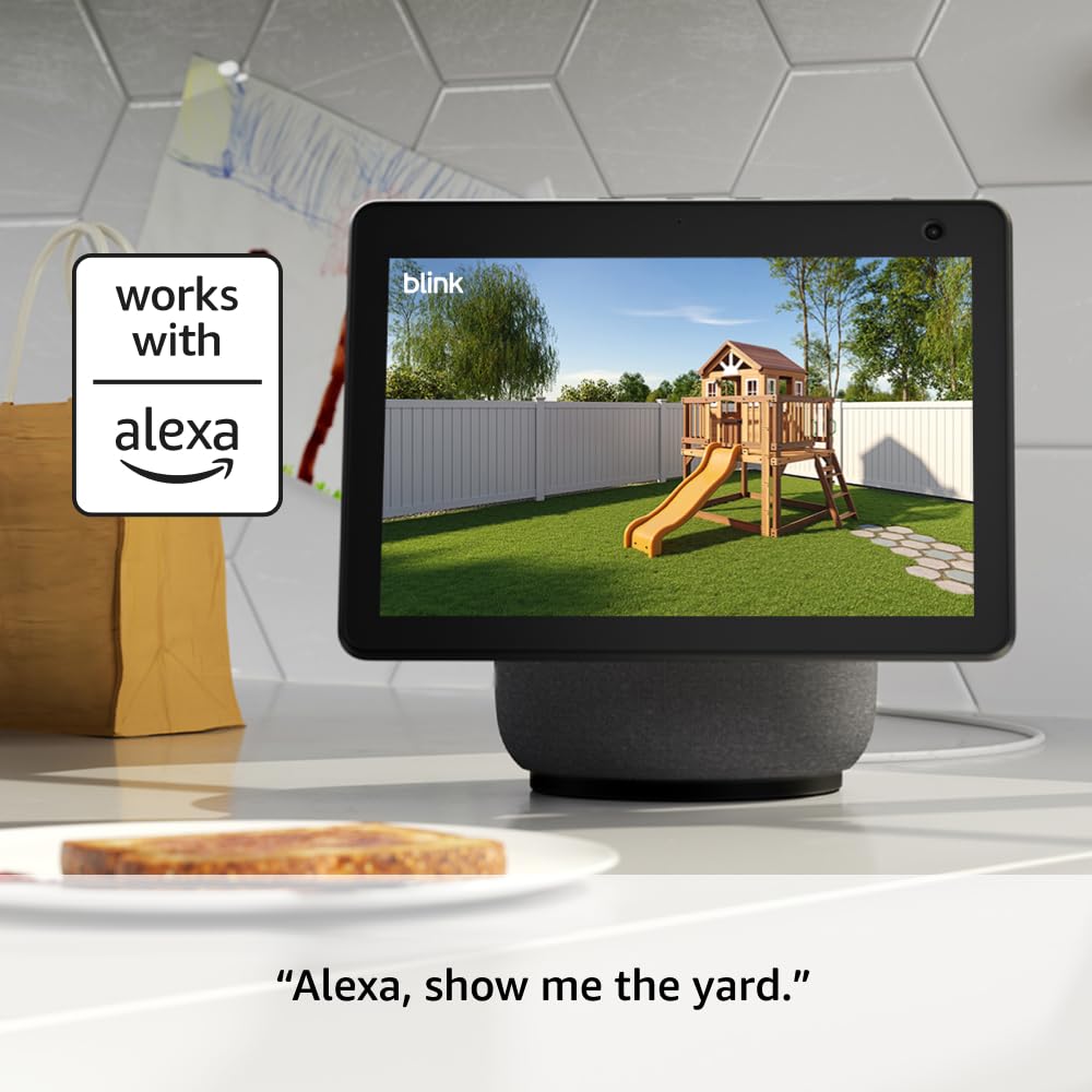 Blink Outdoor 4 - Wireless smart security camera, two-year battery life, 1080p HD day and infrared night live view, two-way talk. Sync Module Core