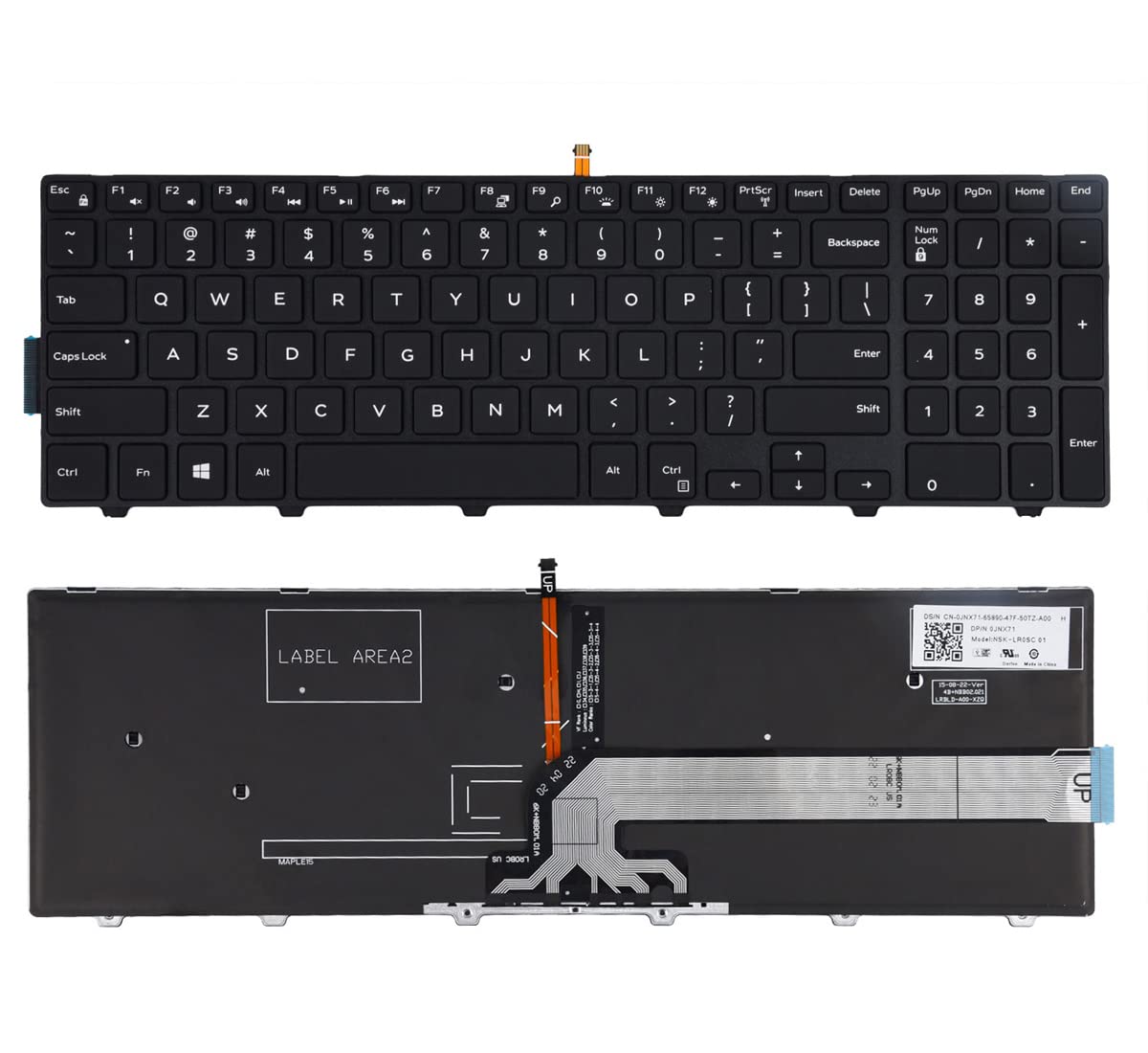 Keyboard Replacement for Dell inspiron 15 3000 5000 3541 3542 3543 3551 3552 3558 3593 5542 5545 5547 5755 5551 5558 5552 5758 5759 5559, inspiron 17