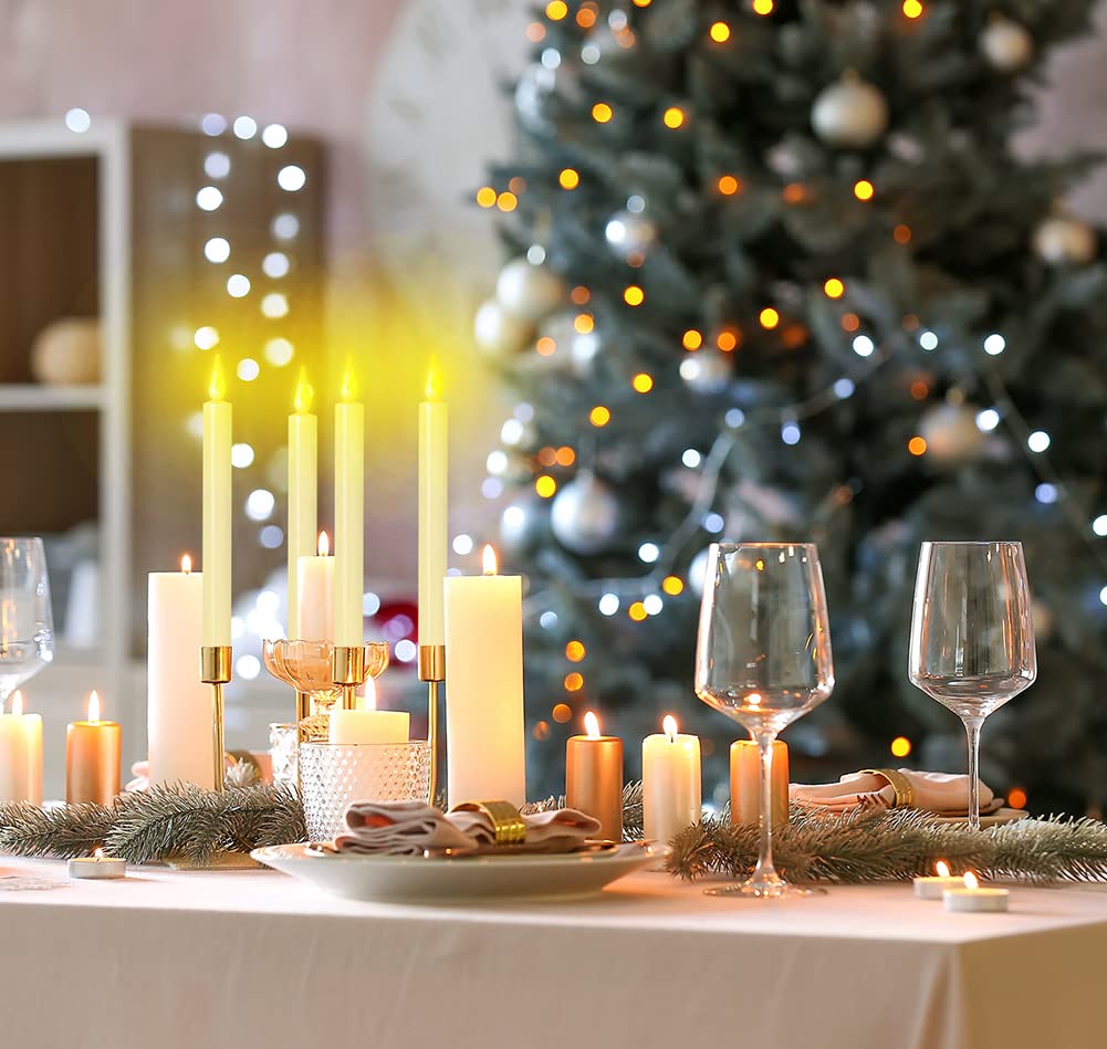 ShareMoon Window Candles Flickering Battery Operated with Remote and Timer, 9 Pack Electric Flameless Taper Candles with Magnetic Base for Christmas