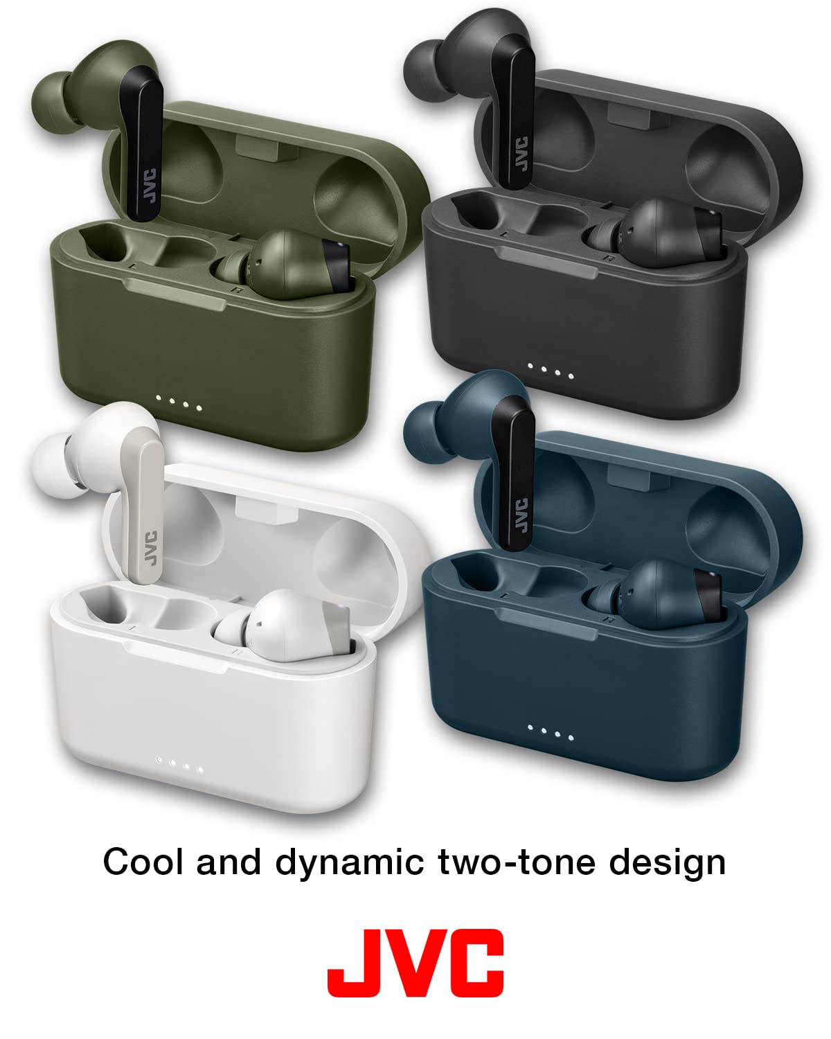 JVC RIPTIDZ True Wireless Headphones with Touch Sensor Operation, Single Ear use, IPX5, Bluetooth 5.1, Long Battery Life (up to 30 Hours) - HAA9TG…