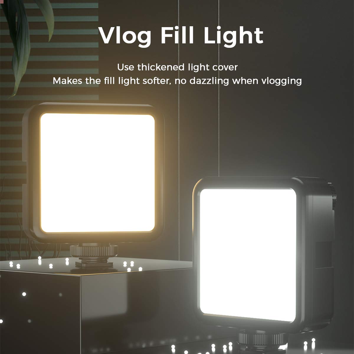 ULANZI VL-81 3000mAh Bi-Color LED Video Light w Softbox - 3200K-5600K+CRI95 Rechargeable Camera Light, 3 Cold Shoe Mount