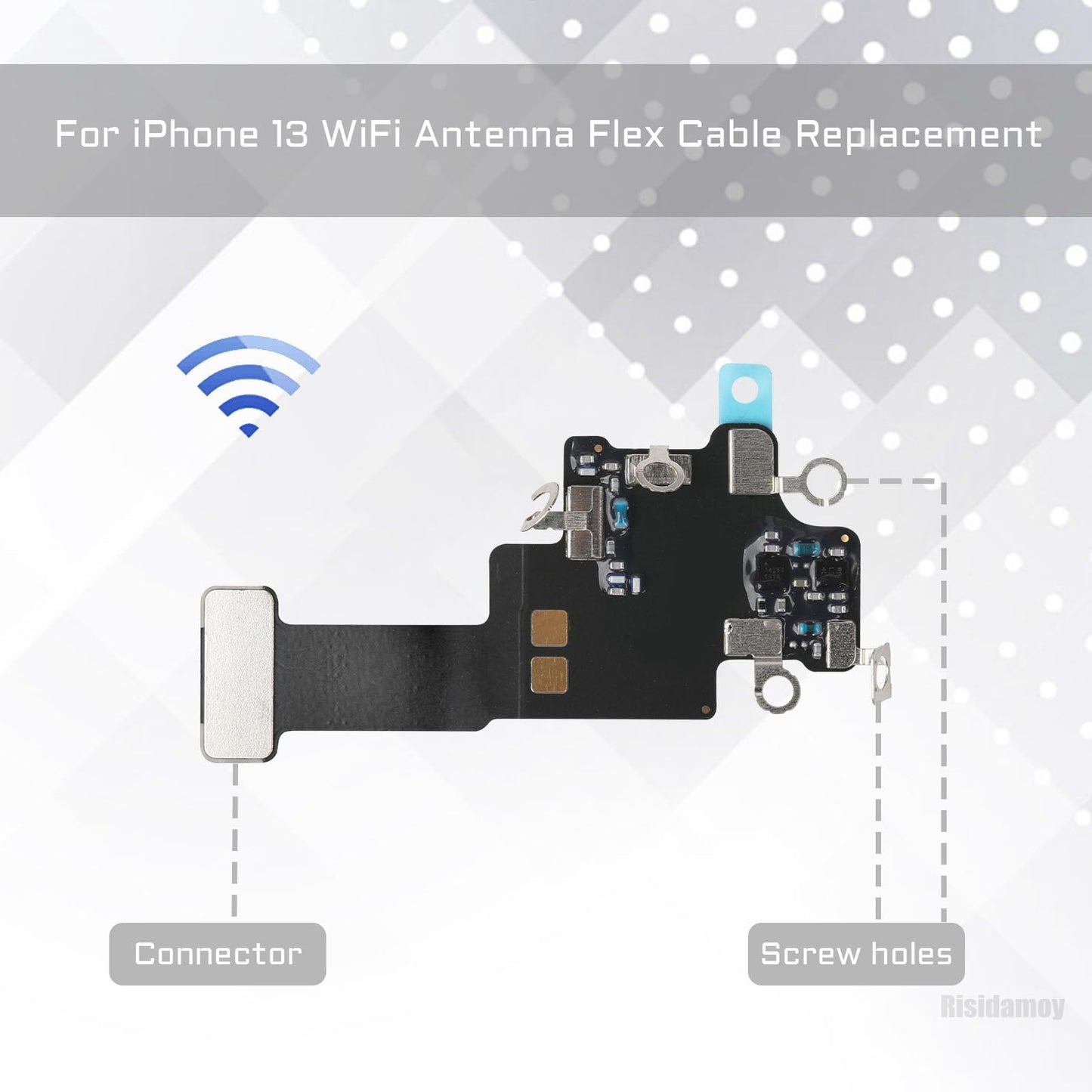 Risidamoy for iPhone 13 WiFi Signal Antenna Flex Cable Replacement for iPhone13 WLAN Diversity Antenna Part with Repair Tool Screwdriver and Suction