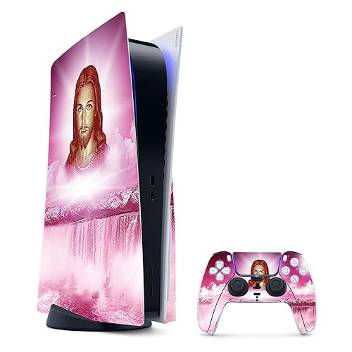 MightySkins Gaming Skin for PS5 / Playstation 5 Bundle - Jesus | Protective Viny wrap | Easy to Apply and Change Style | Made in The USA