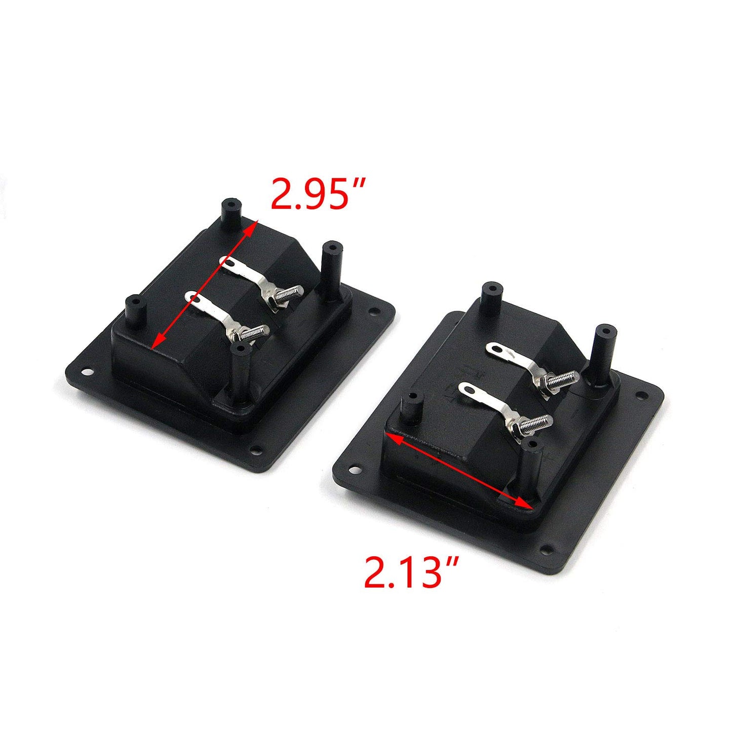 T Tulead Square Speaker Box Terminal Spring Cup Connector Double Binding Post Cable Audio Terminal Cup Pack of 2 with Screws
