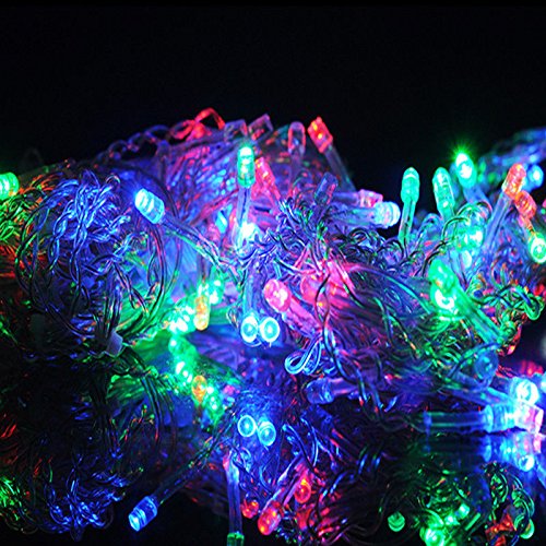 Lainin 11ft 96 LED Multi Color Linkable Fairy Curtain String Light with 8 Modes Functional Controller for Indoor/Outdoor/Patio/Wedding/Christmas Party