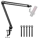 InnoGear Microphone Arm Stand, Heavy Duty Mic Arm Microphone Stand Suspension Scissor Boom Stands with Mic Clip and Cable Ties for Blue Yeti Snowball