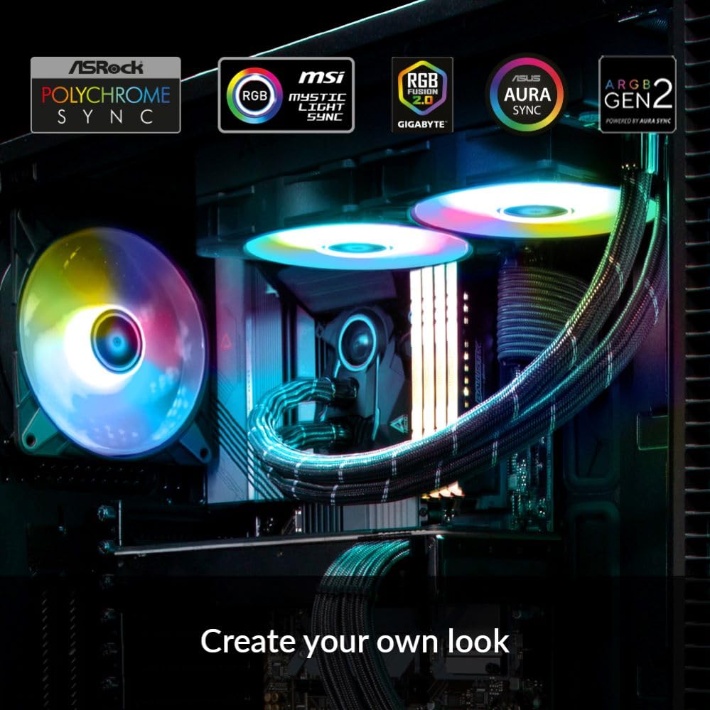 ARCTIC Liquid Freezer II 280 A-RGB - Multi-Compatible All-in-One CPU AIO Water Cooler with A-RGB, Efficient PWM-Controlled Pump, Fan Speed: 200-1900