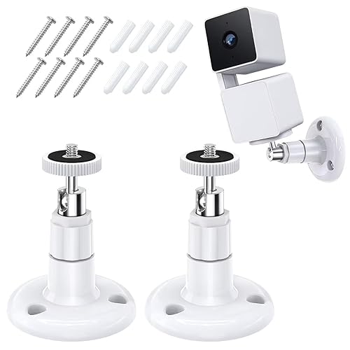 FastSnail Wall Mount Compatible with Wyze Cam Pan V3 & Wyze Cam V4/V3 & Wyze Cam Outdoor/Indoor, 360 Degree Swivel Adjustable Bracket for Wyze Cam