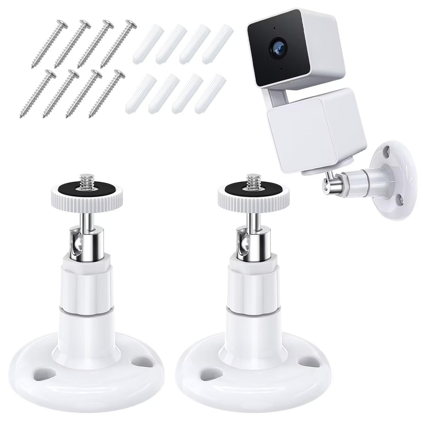 FastSnail Wall Mount Compatible with Wyze Cam Pan V3 & Wyze Cam V4/V3 & Wyze Cam Outdoor/Indoor, 360 Degree Swivel Adjustable Bracket for Wyze Cam