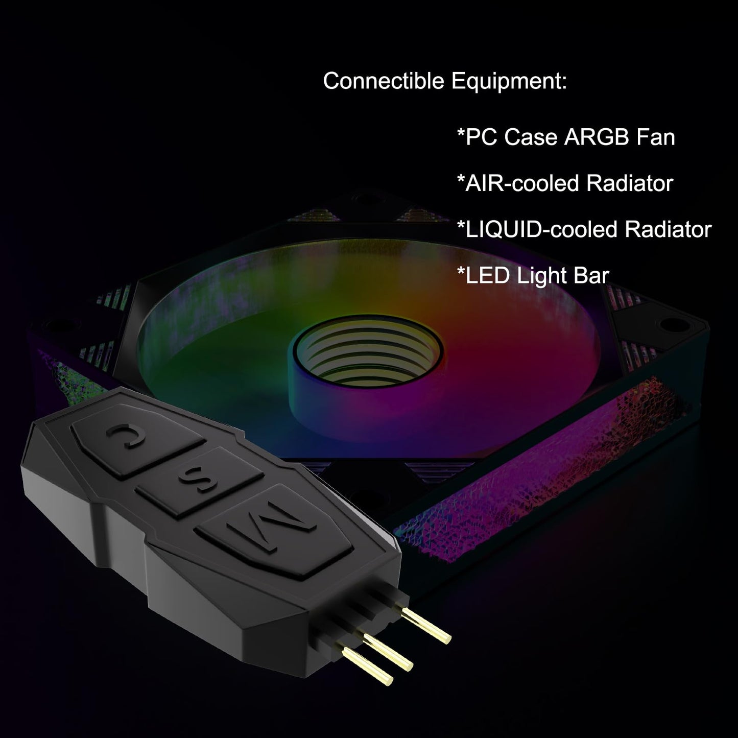 DS Mini ARGB PC Fans Controller Kit with One-to-One Matching Function for Computer Case RGB Fans, PC ARGB Heat Sink (3 Pin, 14 Key, SATA Power, 5th