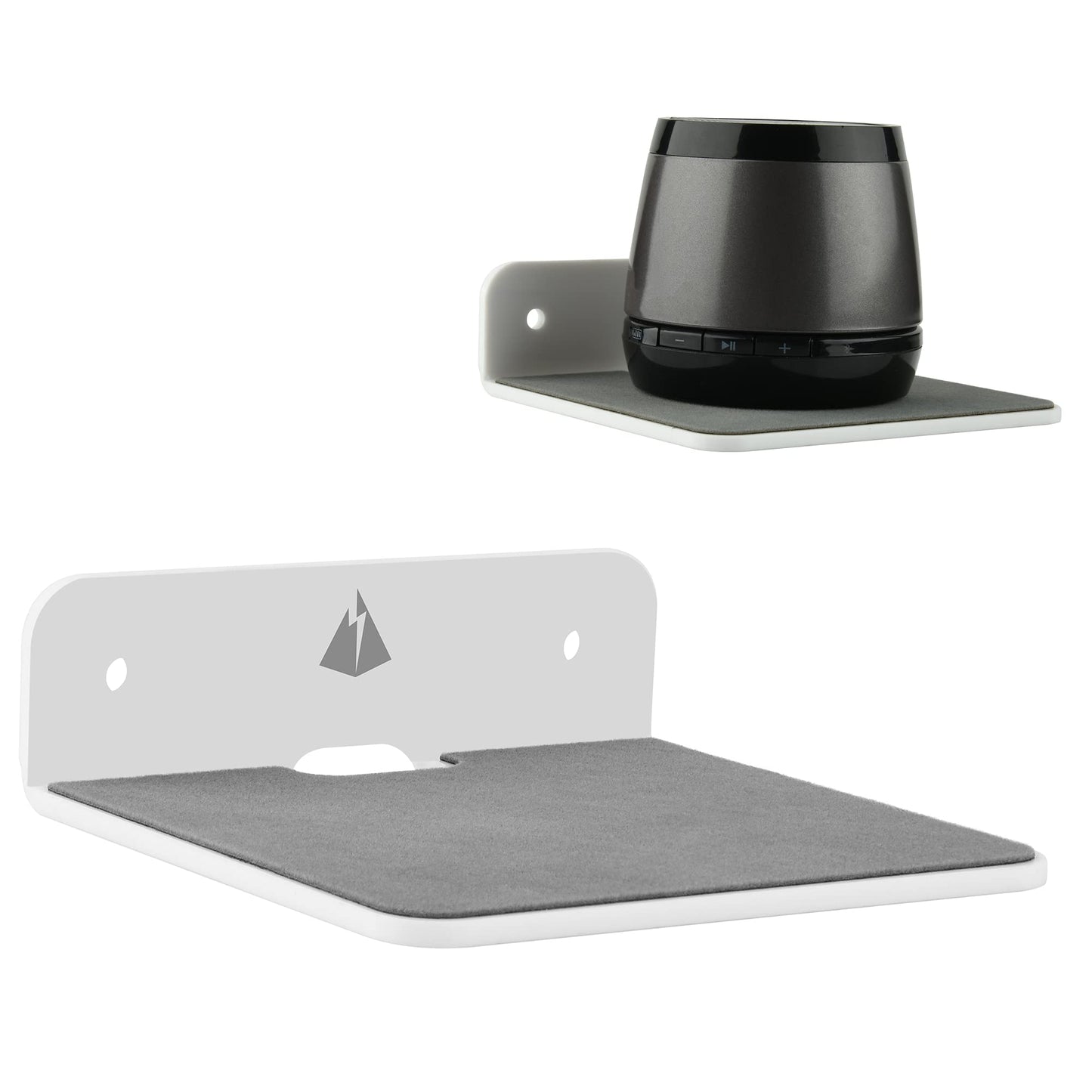 TXEsign Wall Shelf Speaker Mount, Small Wall Shelf for Speaker, Webcam, Cell Phones, Acrylic Floating Shelf (White)