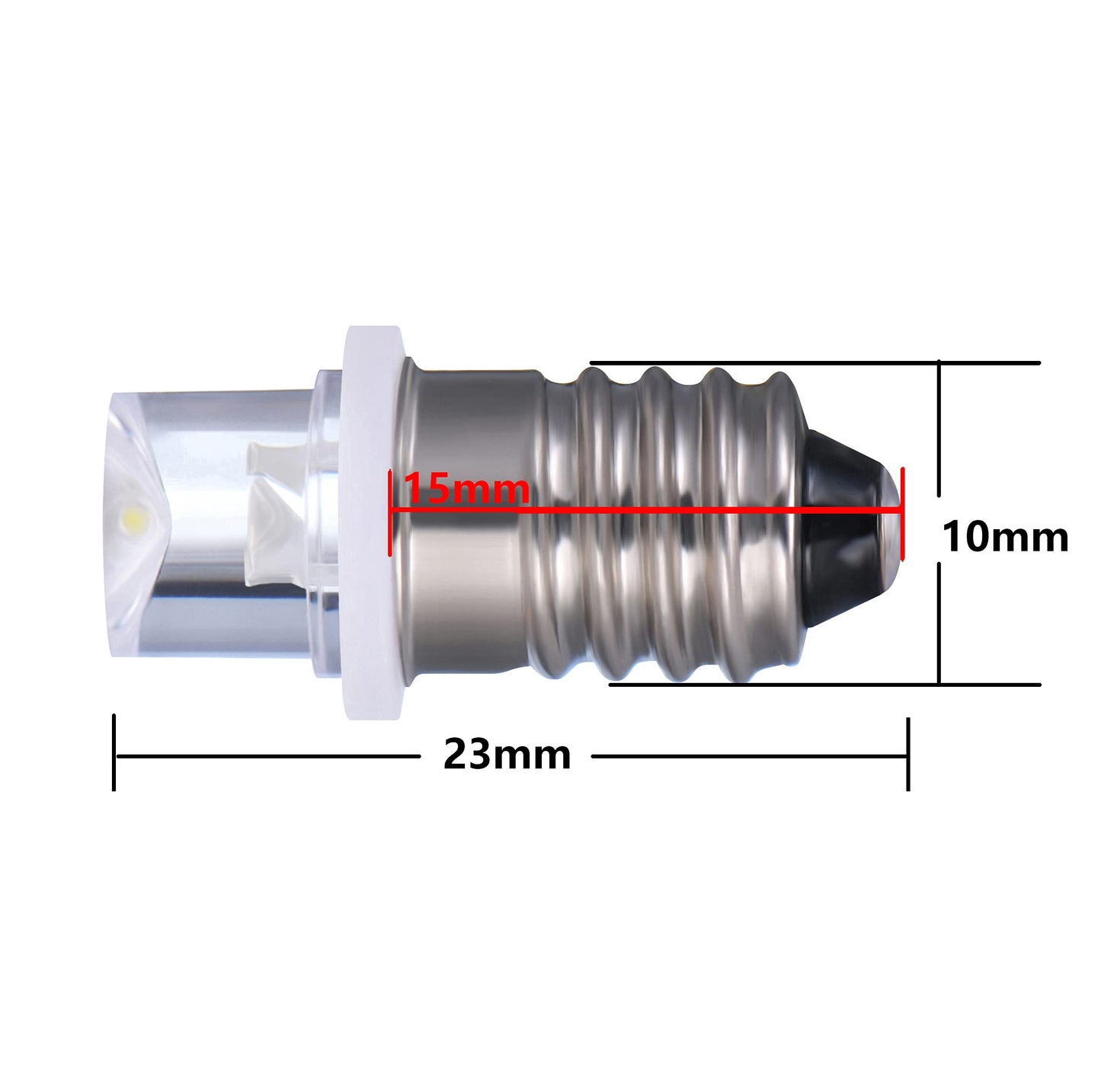 GutReise 10pcs E10 Screw Flood Led Lamps +10pcs E10 Base,3V Warm White Led Bulb Light (3V, Warm White)