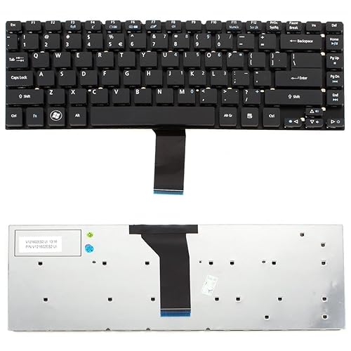 New Laptop Keyboard (Without Frame) Replacement for Acer Aspire ES1-411 ES1-431 Gateway NE NE511 US Layout Black Color