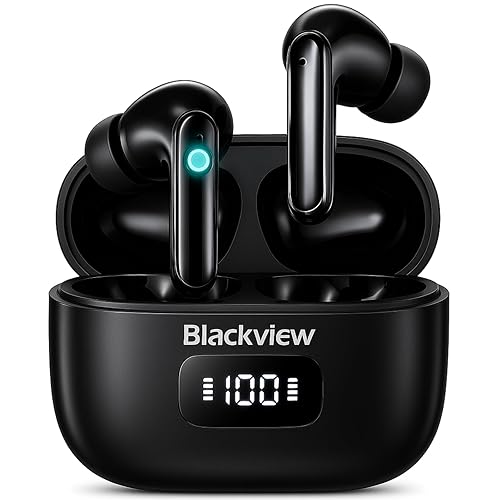 Blackview 2025 Latest Wireless Earbuds, Bluetooth 5.3 Noise Cancelling Earbuds, 56H Playtime, Deep Bass HiFi Sound Quality, Waterproof IPX7,LED…