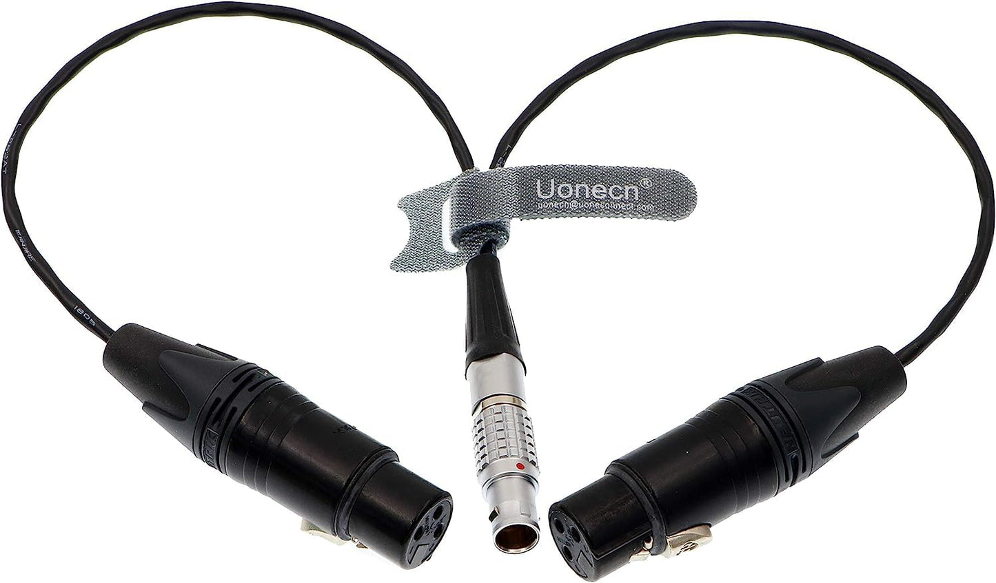 Uonecn 10 Pin to Dual XLR 3 Pin Female Plug Breakout Cable for Atomos Audio Splitter Cable for Shogun Monitor Recorder 30cm