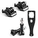 HSU Quick Release Buckle Clip Basic Base Mount, Long Thumb Screw Accessory Kit for GoPro Hero 13 12 11 10 9 8 7 6 5 4 3+ 3 AKASO Campark and Other