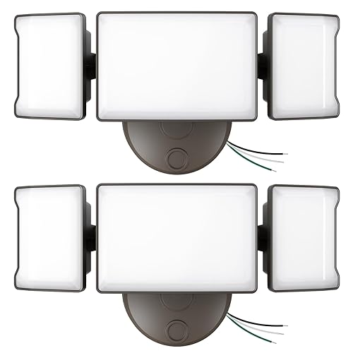 Olafus 60W Flood Lights Outdoor 2 Pack, Switch Controlled LED Security Lights 6000LM, 6500K Outside Floodlight, IP65 Waterproof Exterior Light Fixture