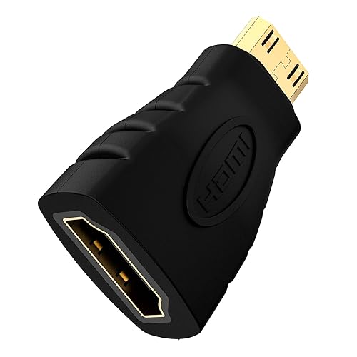 VCE Mini HDMI to HDMI Adapter, 4K HDMI Female to Mini HDMI Male Adapter, Gold Plated Connector Compatible with Raspberry Pi, Camera, Camcorder, DSLR